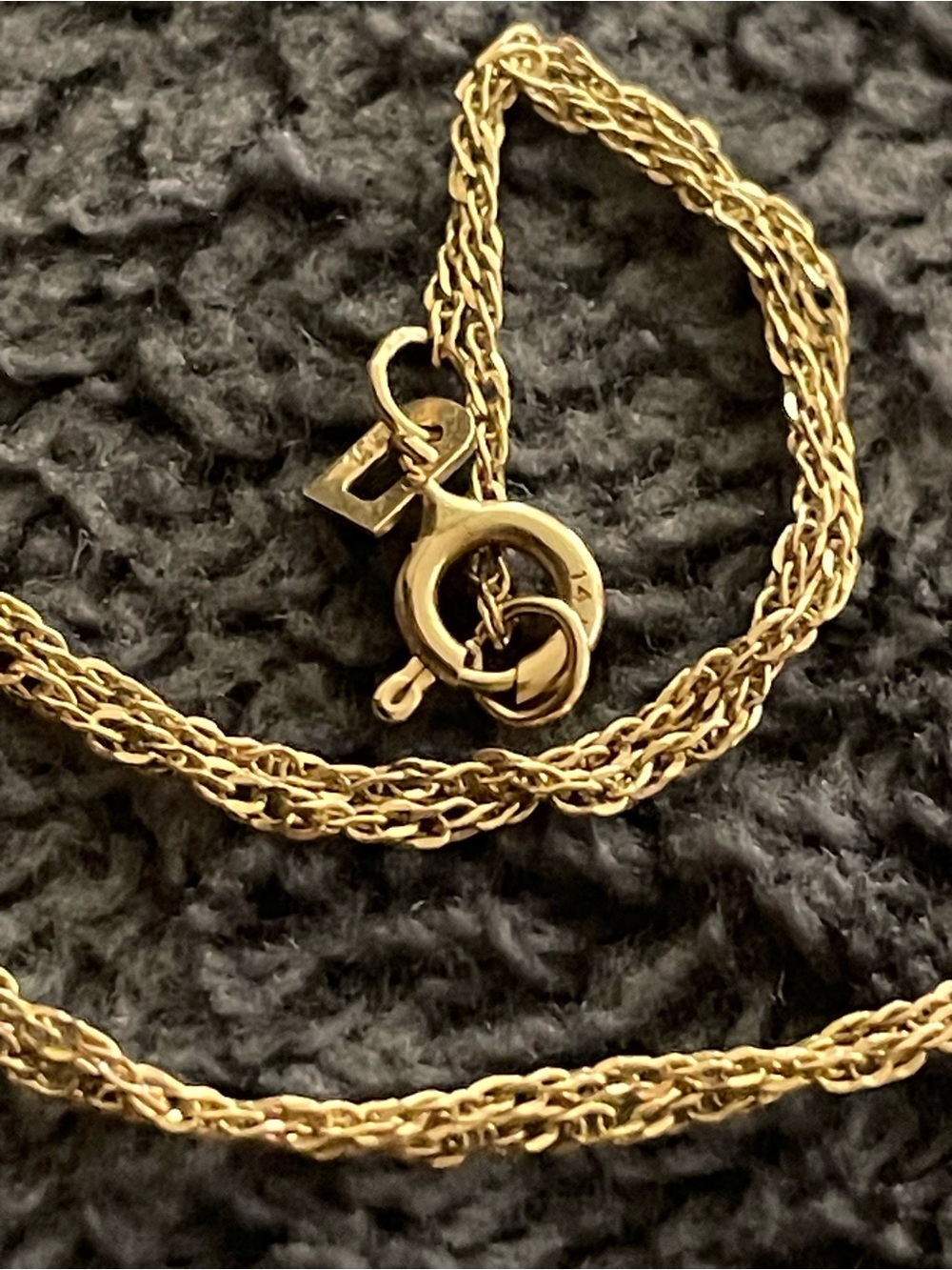 Real! 14kt Gold Diamonds Cross Very Long Necklace - Picture 10 of 15